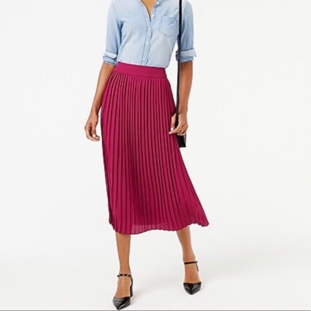 J.Crew pleated midi skirt fresh raspberry size 4